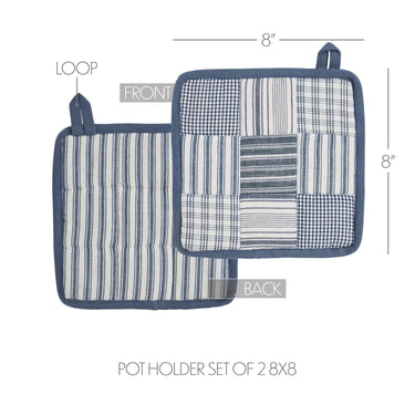 Sawyer Mill Blue Pot Holder Set of 2 8x8 - The Fox Decor